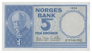 5 kroner 1959. F8546382