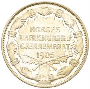 2 kroner 1907, med geværer.