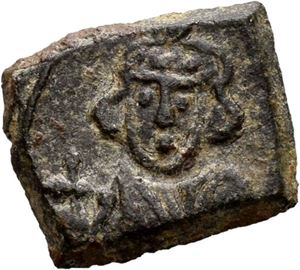 Justinian II (første regjering) 685-695, Æ 3/4 follis, Roma. R: Stor XXX