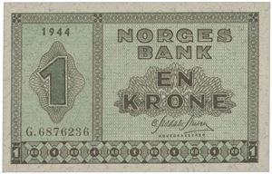 1 krone 1944. G.6876236.