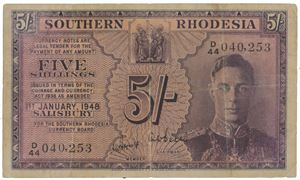 5 Shillings 1948 S/N D/44 040253.
