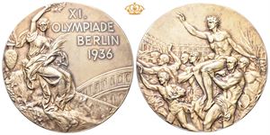 1936. Berlin. Gullmedalje (Forgylt/gilt). 1. premie. Cassioli. 55 mm