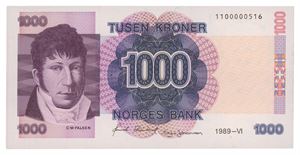 1000 kroner 1989. 1100000516