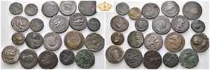 Lot of 20 Roman provincial coins including 13 different bronze coins from various cities and 5 billon tetradrachmas from Antioch