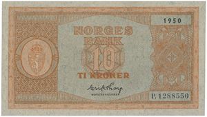 10 kroner 1950. P.1288550.