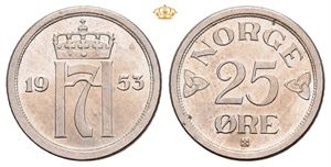 25 øre 1953 Prakt