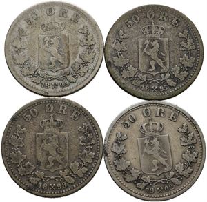 50 øre 1893, 95, 98 og 1902