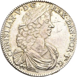 CHRISTIAN V 1670-1699, KONGSBERG Speciedaler 1692. " Hæc boreas…". RR. Ripe på advers/scratch on obverse. S.9. Avbildet i Siegs Nordenkatalog