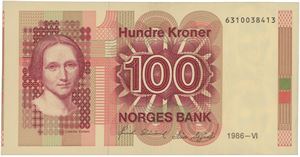 100 kroner 1986. 6310038413. Variant.