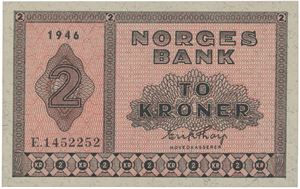 2 kroner 1946. E.1452252.
