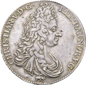 CHRISTIAN V 1670-1699, KONGSBERG Speciedaler 1696. "Hæc boreas…". S.13