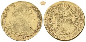 Carl III, 8 escudos 1779. Santiago