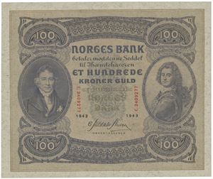 100 kroner 1943. C.3409277.