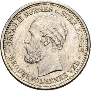 OSCAR II 1872-1905, KONGSBERG, 1 krone 1901