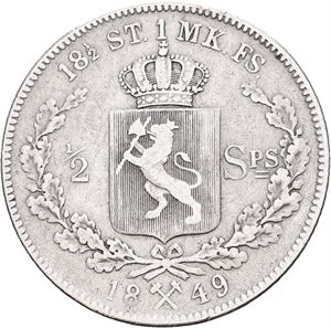 Oscar I, 1/2 speciedaler 1849