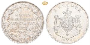 2 kroner 1907, med gevær. Riper på revers