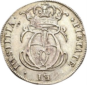 CHRISTIAN V 1670-1699, KONGSBERG 4 mark 1686. Ripe på advers/scratch on obverse. S.14