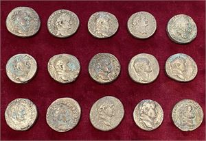 # 9: Lot of 15 tetradrachms of Vespasian from Antioch.
