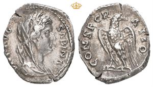 Diva Sabina, died AD 136/7. AR denarius (16 mm; 2,76 g)