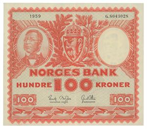 100 kroner 1959. G.8043028