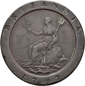 Penny 1797 "Cartwheel". Kantskader og graffiti/edge damages and graffiti