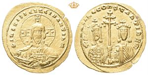 Basil II Bulgaroktokonos, AD 976-1025, with Constantine VIII. AV histamenon nomisma (4,39 g)