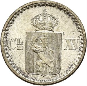 Carl XV 1859-1872. 2 skilling 1871, med rosetter