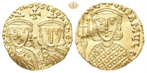 Constantine V Copronymus, AD 741-775 with Leo IV. AV solidus (3,65 g)