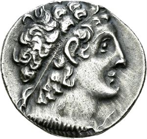 EGYPT, Ptolemaeus X Alexander 106-88 f.Kr., tetradrachme (14,34 g). Hode av Ptolemaeus I mot høyre/Ørn stående mot venstre