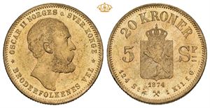 20 kroner/5 species 1874