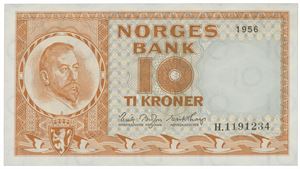 10 kroner 1956. H.1191234.