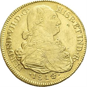 Ferdinand VII, 8 escudos 1814/3. Nuevo Reino