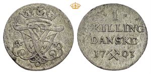 1 skilling 1703. S.8
