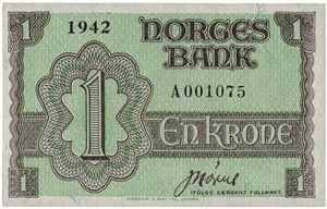 1 krone 1942. A001075