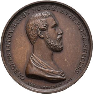 Kronprinsens gullmedalje 1849. Lundgren. Bronse. 30 mm