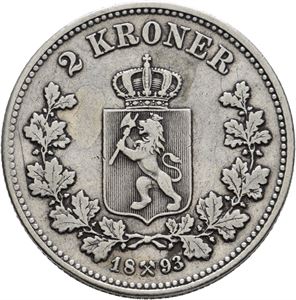 Norway. Oscar II (1872-1905). 2 kroner 1893