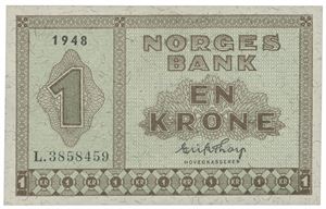 1 krone 1948. L.3858459