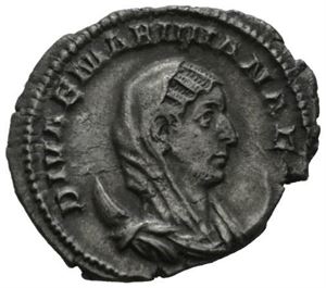 MARINIANA g.m. Valerian I, antoninian, Roma 253-254 e.Kr. R: Påfugl flygende mot høyre