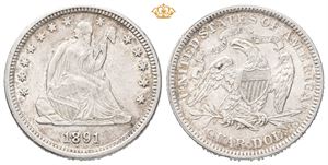 1/4 dollar 1891