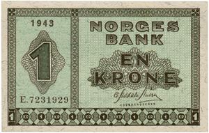 1 krone 1943. E