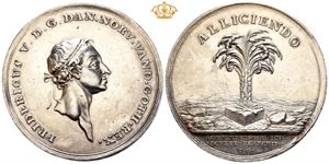 Christian VII. Kunstakademiets lille sølvmedalje. Gianelli. Sølv. 49 mm