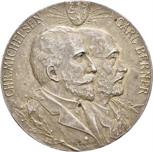 Chr. Michelsen & Carl Berner. Unionsoppløsningen 1905. Sølv. 35 mm
