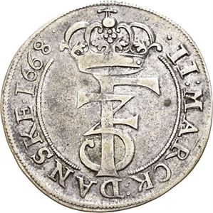 FREDERIK III 1648-1670 2 mark 1668. S.57