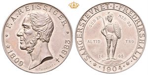 Norway. Sangerstevnet i Fredrikshald 1904. Sølv. 27 mm