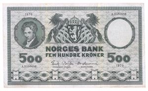 500 kroner 1970. A3480686