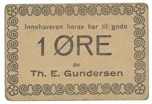 Th. E. Gundersen. 1 øre