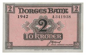 Norway. 2 kroner 1942. A341938