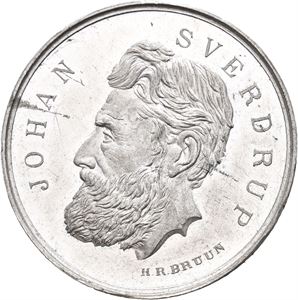 Johan Sverdrup 1880. Bruun. Tinn. 34 mm. Små riper/minor scratches