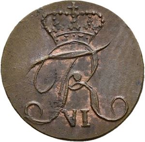 FREDERIK VI 1808-1814 1 skilling 1812, uten myntmerke. S.8