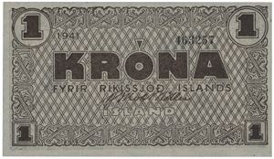 1 króna 1941. No. 463257.